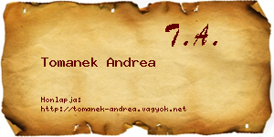Tomanek Andrea névjegykártya